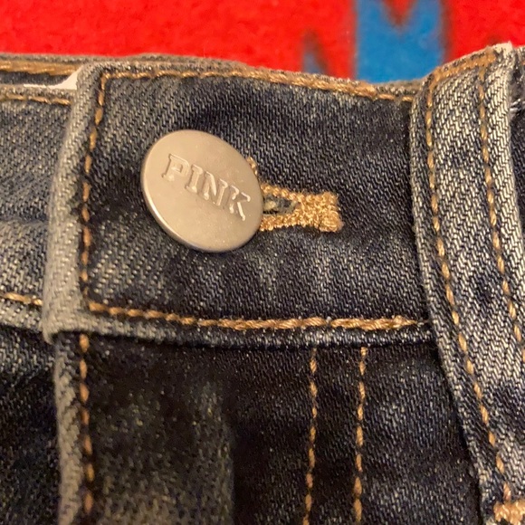 Pink Victoria’s Secret Distressed Jean Shorts Sz 0 - Picture 2 of 7